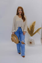 Load image into Gallery viewer, Major Moves V Neck Sweater- Cream
