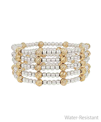 5 Row Textured CCB Bead Bracelet