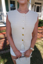 Load image into Gallery viewer, Gossip Girl Knit Sweater Vest- Cream
