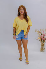 Load image into Gallery viewer, Necessary Love Oversized V Neck Tee- Golden
