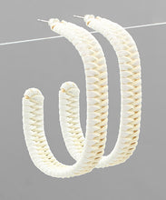 Load image into Gallery viewer, Suede Wrapped Oval Hoops
