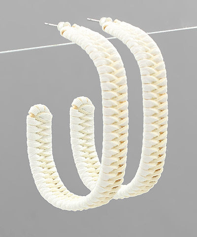 Suede Wrapped Oval Hoops