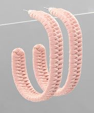 Load image into Gallery viewer, Suede Wrapped Oval Hoops
