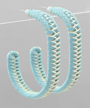 Load image into Gallery viewer, Suede Wrapped Oval Hoops
