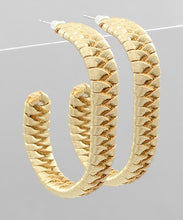 Load image into Gallery viewer, Suede Wrapped Oval Hoops
