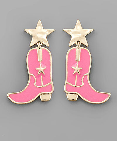 Epoxy Cowboy Boots Earrings