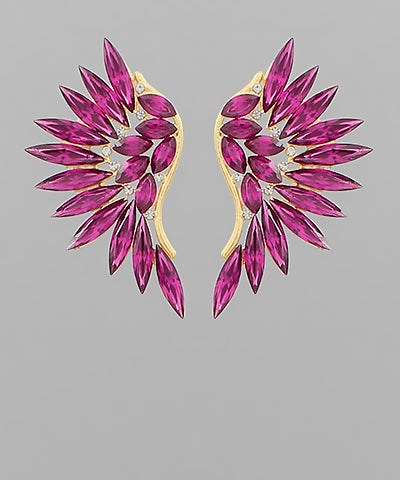 Marquise Jeweled Wing Earrings
