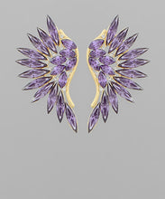 Load image into Gallery viewer, Marquise Jeweled Wing Earrings
