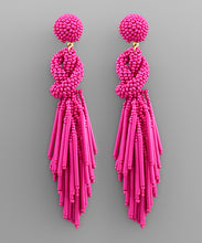 Load image into Gallery viewer, Seed Bead Knot Tassel Earrings
