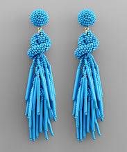 Load image into Gallery viewer, Seed Bead Knot Tassel Earrings

