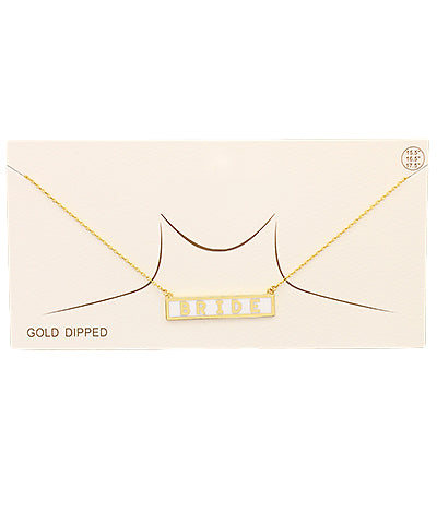 BRIDE Letter Bar Necklace