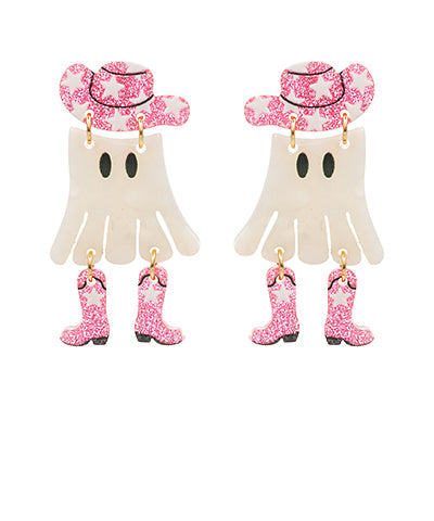 Linked Hat & Boot Ghost Earrings