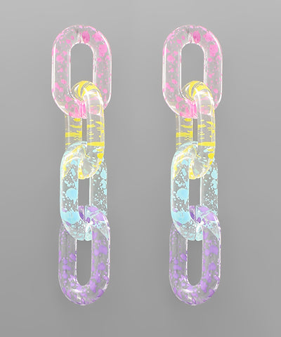 Dotted Acrylic Link Earrings
