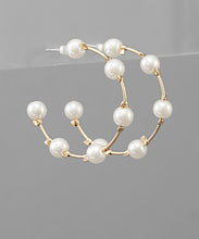 Load image into Gallery viewer, Pearl Hoops
