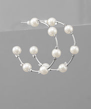 Load image into Gallery viewer, Pearl Hoops
