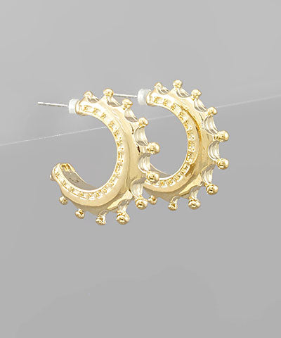Brass Spike Hoops