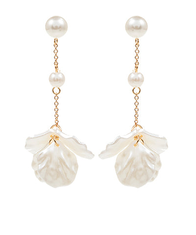 Flower Pearl Drop Earring
