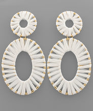 Load image into Gallery viewer, Raffia Oval Earrings
