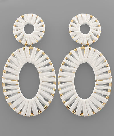 Raffia Oval Earrings