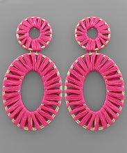 Load image into Gallery viewer, Raffia Oval Earrings

