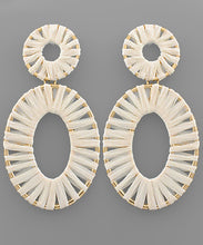 Load image into Gallery viewer, Raffia Oval Earrings
