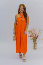 Load image into Gallery viewer, Dreamy Halter Neck Jumpsuit- Orange
