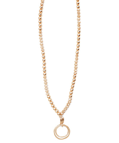 Seed Bead & Satin Ball Necklace