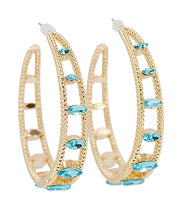 Load image into Gallery viewer, Pave Glass Layered Metal Hoops
