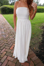 Load image into Gallery viewer, Luna Strapless Smocked Dress-White
