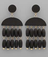 Load image into Gallery viewer, Wood Bead Tassel Earrings
