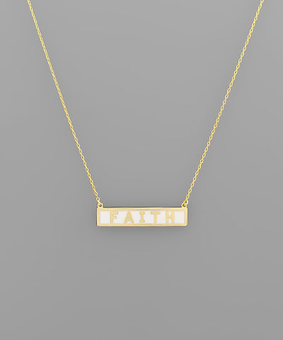 FAITH Letter Bar Necklace