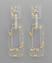 Load image into Gallery viewer, Acrylic Flake Rectangle Dangle Earrings
