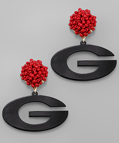College Theme Letter Earrings