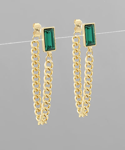 Crystal & Chain Peekaboo Earrings