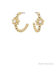 Load image into Gallery viewer, Flower Epoxy Accent CCB Hoops
