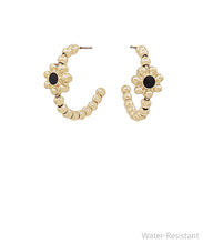 Load image into Gallery viewer, Flower Epoxy Accent CCB Hoops
