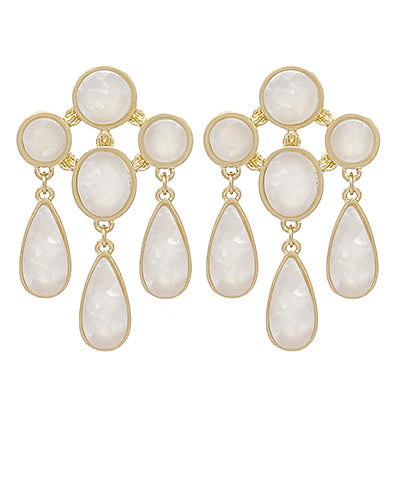 Acetate Circle & Oval Dangle Earrings