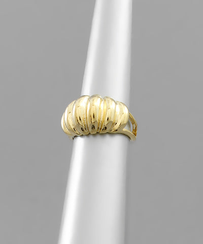 Convex Textured Open Ring