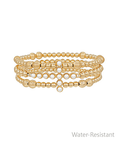 Row Cross w/Pearl CCB Ball Bracelet