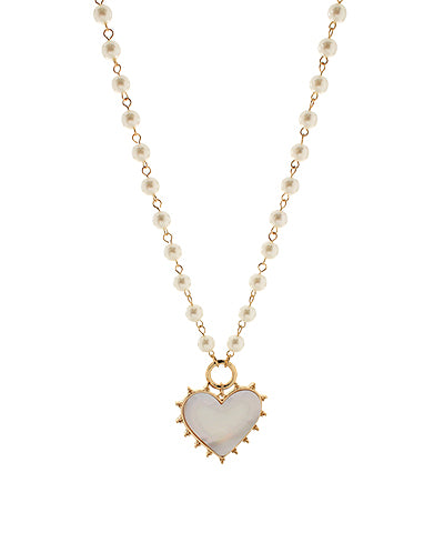 Pearl Heart Pendent Necklace