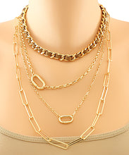 Load image into Gallery viewer, Leather Wrapped Chain Layer Choker
