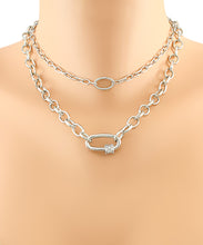 Load image into Gallery viewer, CZ Carabiner Chain Layer Choker

