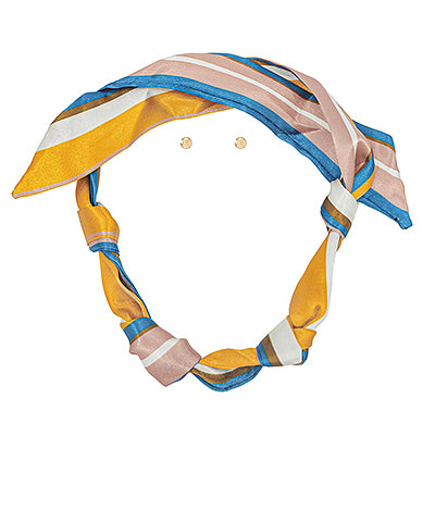Tone Stripe Color Scarf Necklace Set