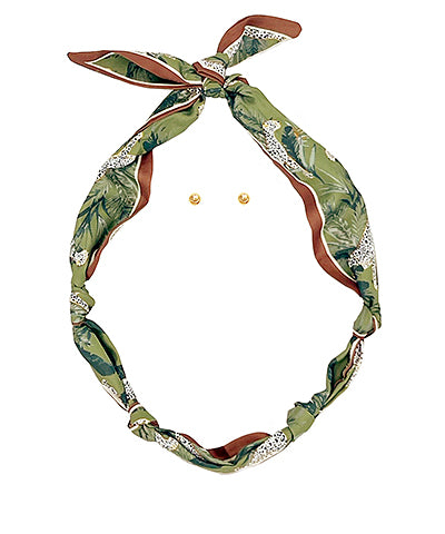 Printed Scarf Necklace Set
