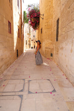 Load image into Gallery viewer, Slade Strapless Stripe Midi Dress-Navy
