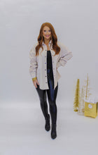 Load image into Gallery viewer, Stay Loyal Patent Button Down- Cream
