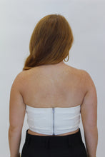 Load image into Gallery viewer, Finley Strapless Leather Top-White
