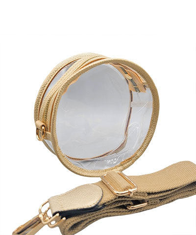 Clear Round Bag- Gold