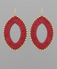 Load image into Gallery viewer, Wrapped Raffia Oval &amp; Beads Earrings
