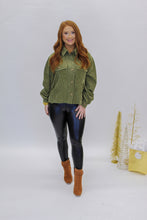 Load image into Gallery viewer, Chill Out Corduroy Button Down Jacket- Olive
